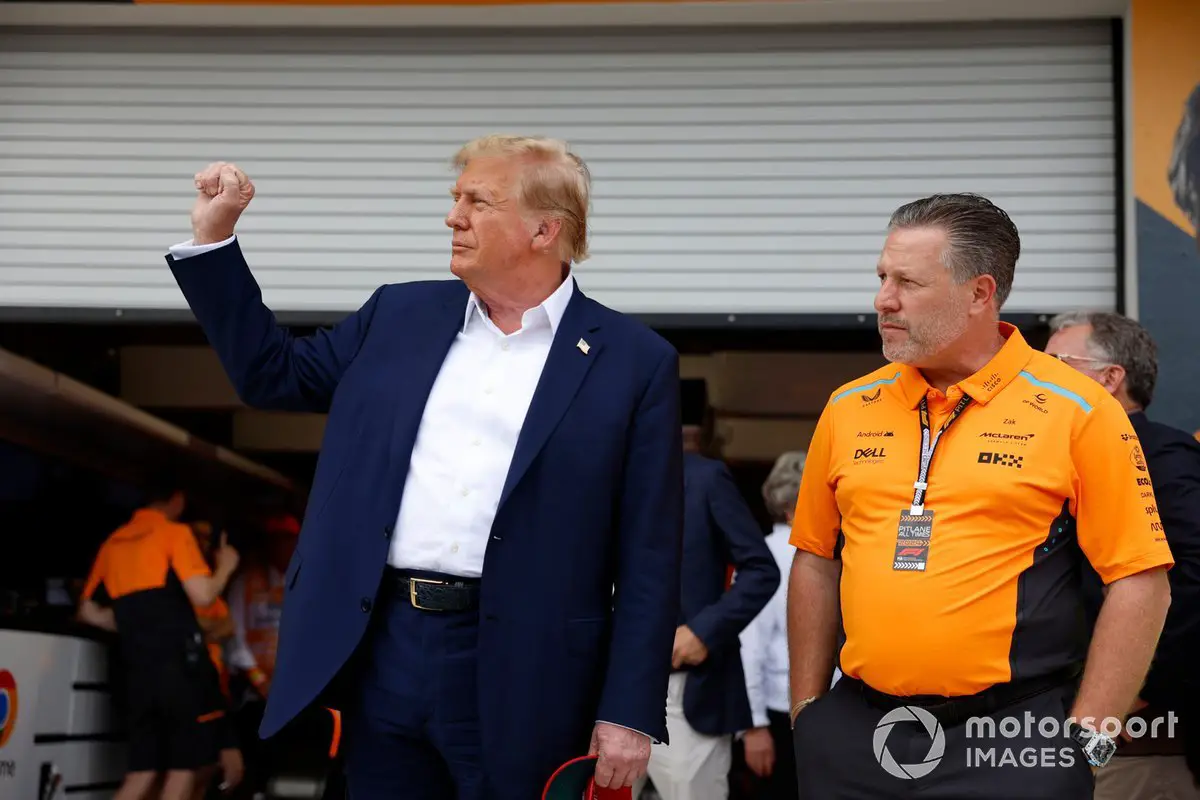 45th U.S. President Donald Trump with McLaren Racing CEO Zak Brown