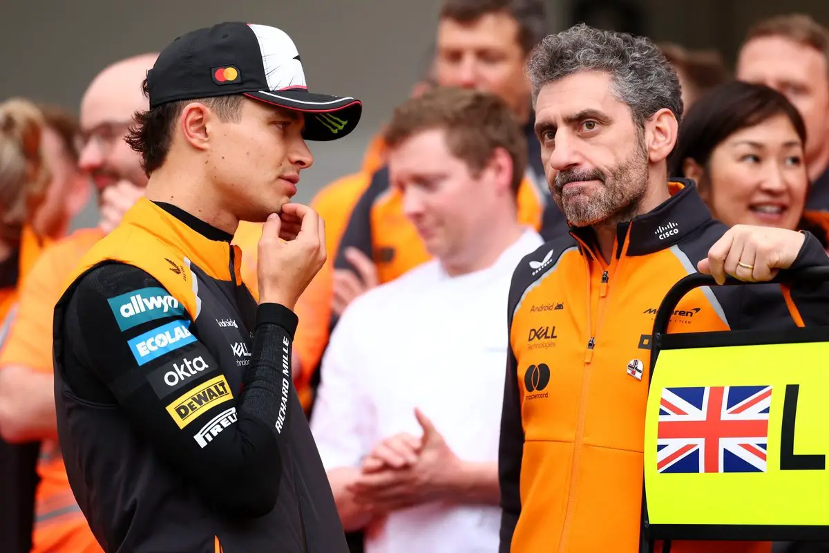 Lando Norris (McLaren) with Andrea Stella (McLaren)