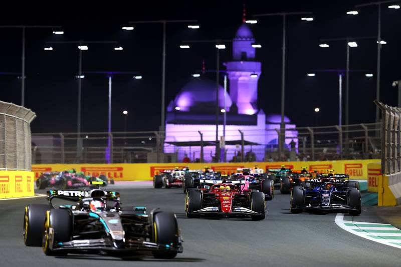 Lewis Hamilton vs. Carlos Sainz (Ferrari), with Andrea Kimi Antonelli (Williams) and Mercedes in the mix