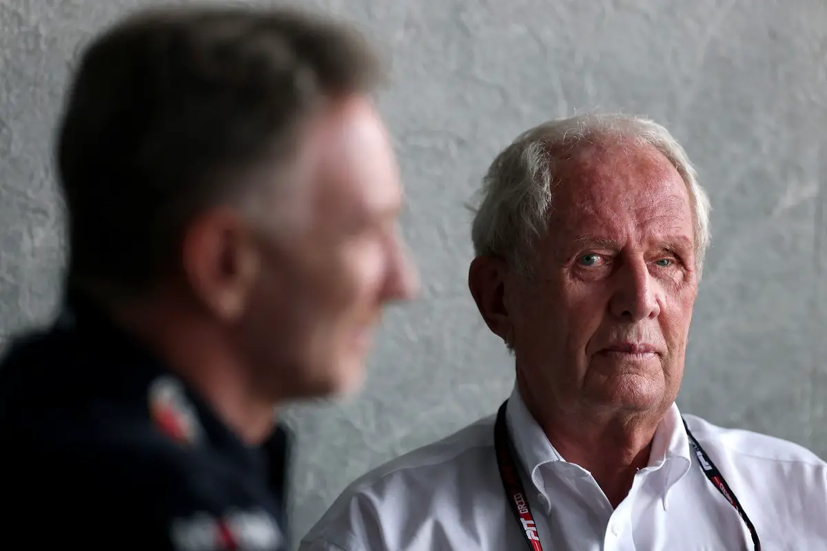 Red Bull Racing's Christian Horner and Dr. Helmut Marko