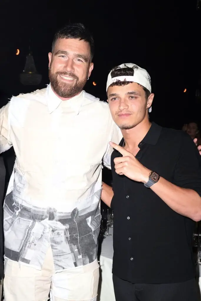 Travis Kelce and Lando Norris at Carbon Beach