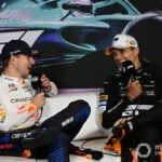 2nd-placed Max Verstappen and 1st-placed Lando Norris at a Press Conference (Red Bull Racing, McLaren F1 Team)