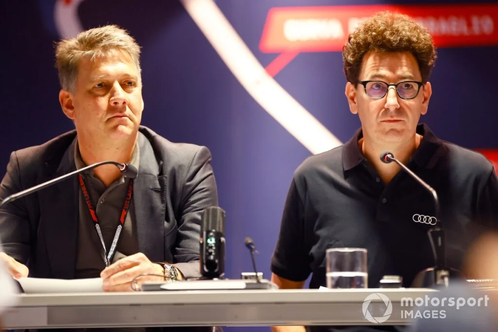 Audi CEO Gernot Dollner and Mattia Binotto, Heads of F1 Team KICK Sauber