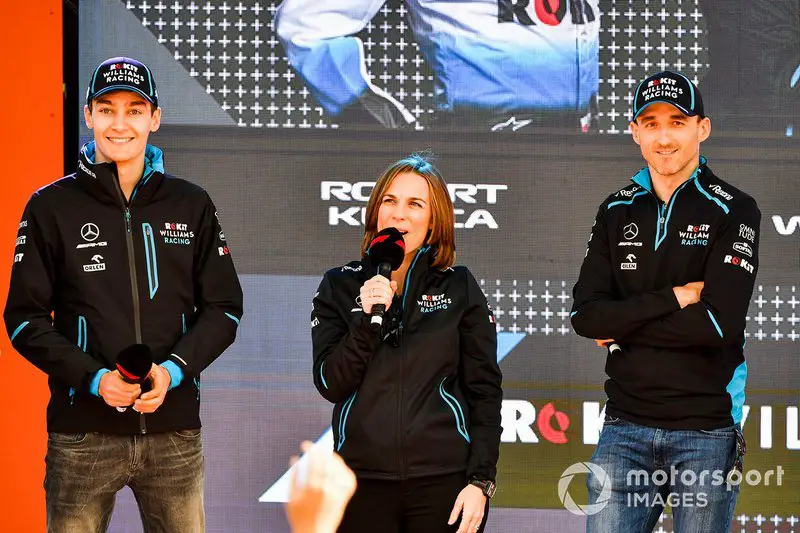 George Russell, Claire Williams (Deputy Team Principal), Robert Kubica (Williams Racing) at Federation Square Event