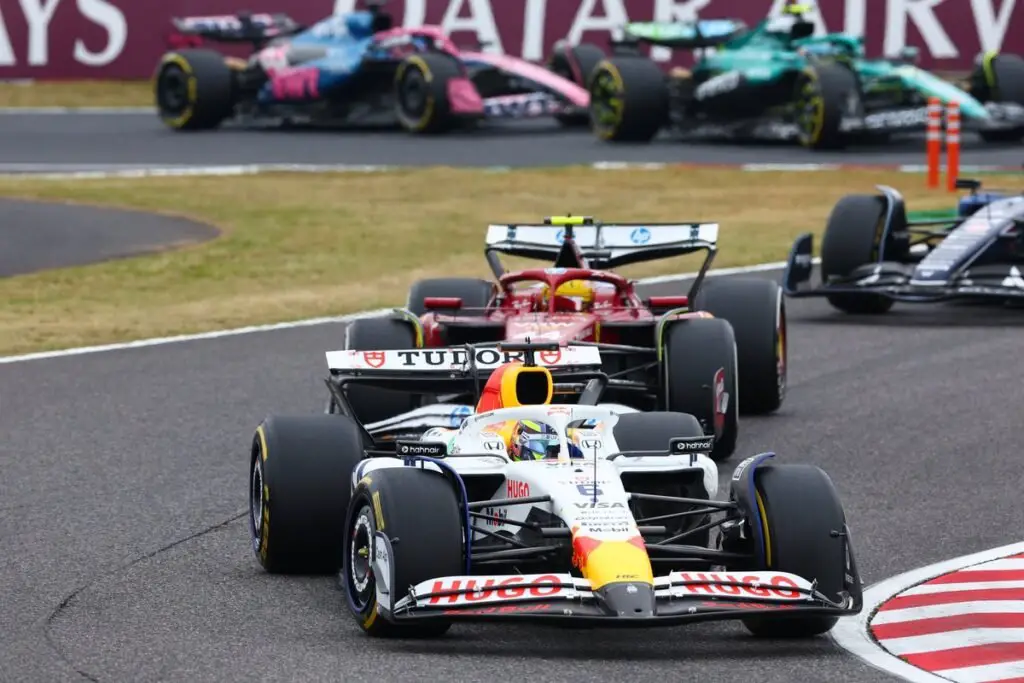 Isack Hadjar, Lewis Hamilton, and Racing Bulls Team (Ferrari)