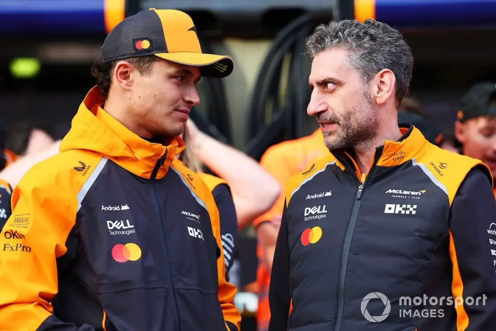 Lando Norris (McLaren) with Andrea Stella (McLaren)