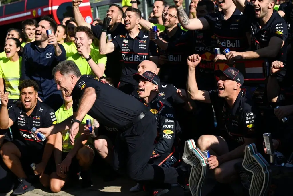 Max Verstappen, Christian Horner (Red Bull Racing) with Red Bull Racing