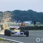 Nigel Mansell with the Williams FW11B Honda