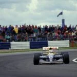 Nigel Mansell with the Williams FW14B