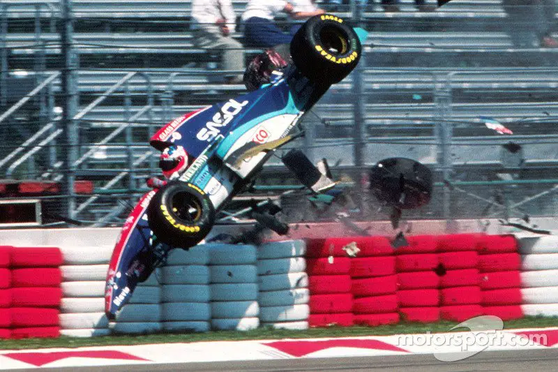 Rubens Barrichello and Jordan Involved in Massive Crash