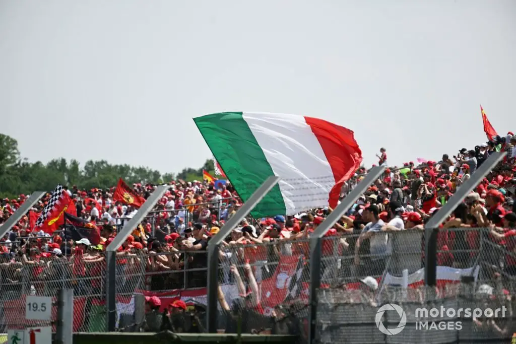 Supporters cheer for Scuderia Ferrari